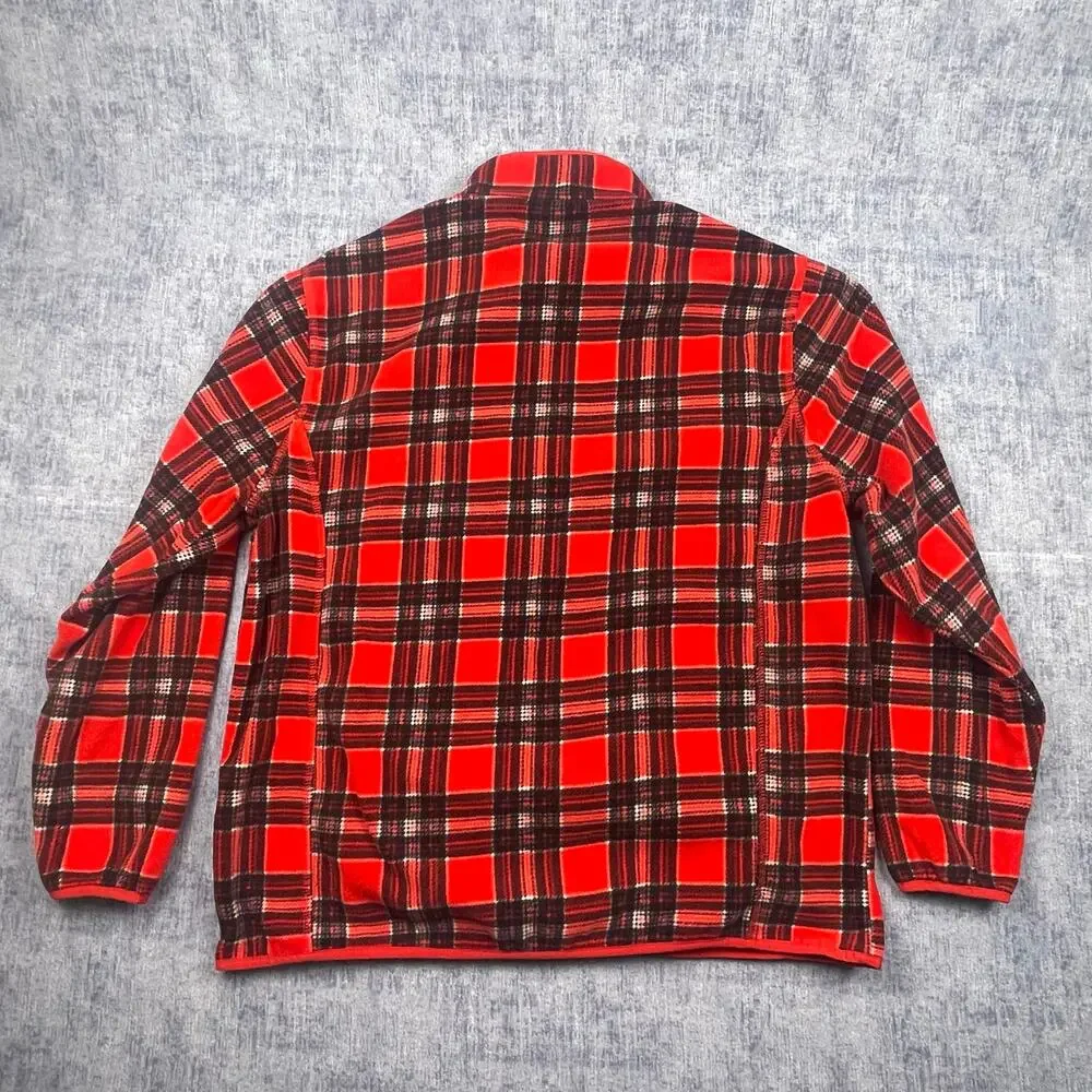 Basic Editions Red Buffalo Plaid Full Zip Fleece Jacket Cozy Outdoor Lumberjack